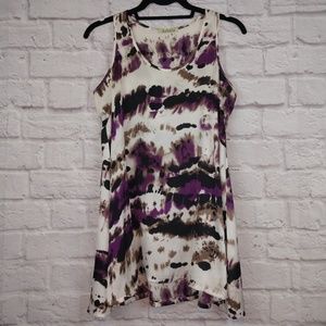 Ariella White, Black & Purple Tank Top Size M